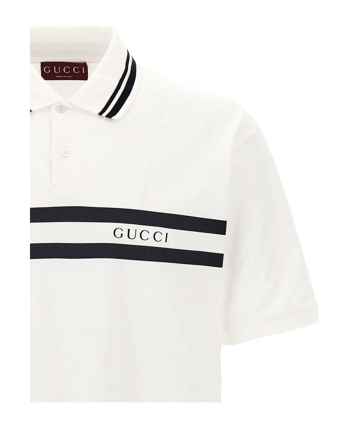GUCCI Cotton Pique Polo Shirt - Size L