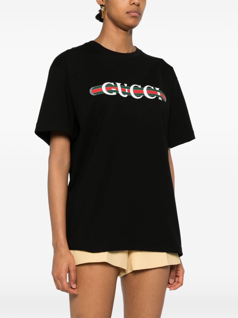 GUCCI Logo Cotton T-Shirt for Women - FW25
