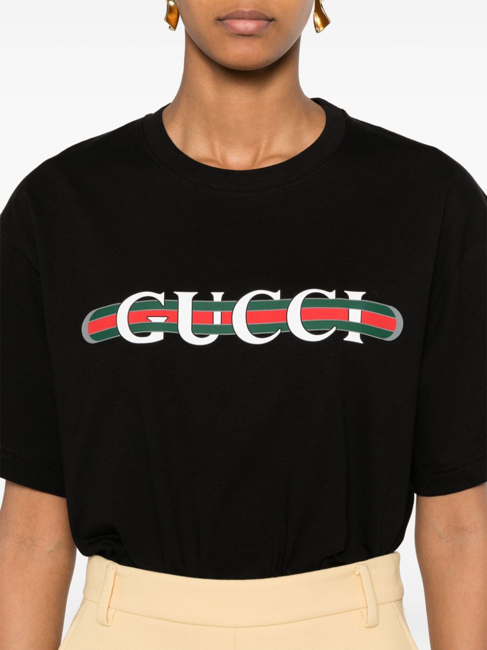 GUCCI Logo Cotton T-Shirt for Women - FW25
