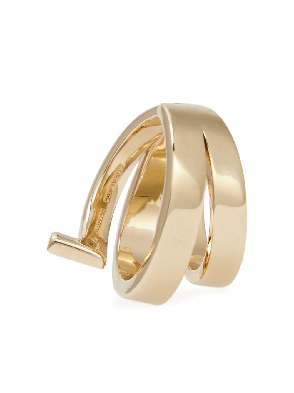 Ferragamo Elegant Brass Ring for Women - FW25 Collection