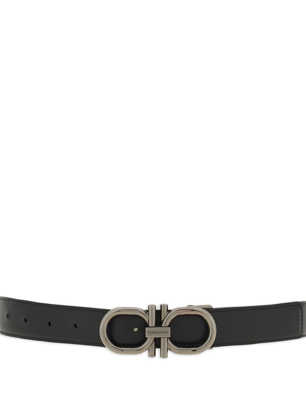 Ferragamo Men's Leather Belt with Gancini Hook Buckle