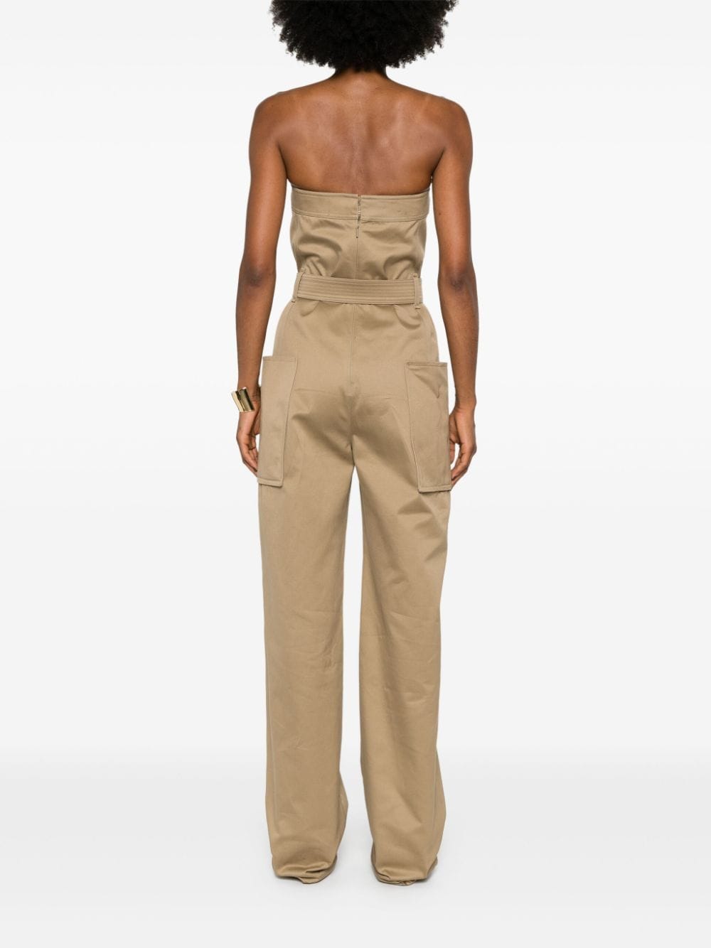 SAINT LAURENT Strapless Cotton Gabardine Jumpsuit for Women