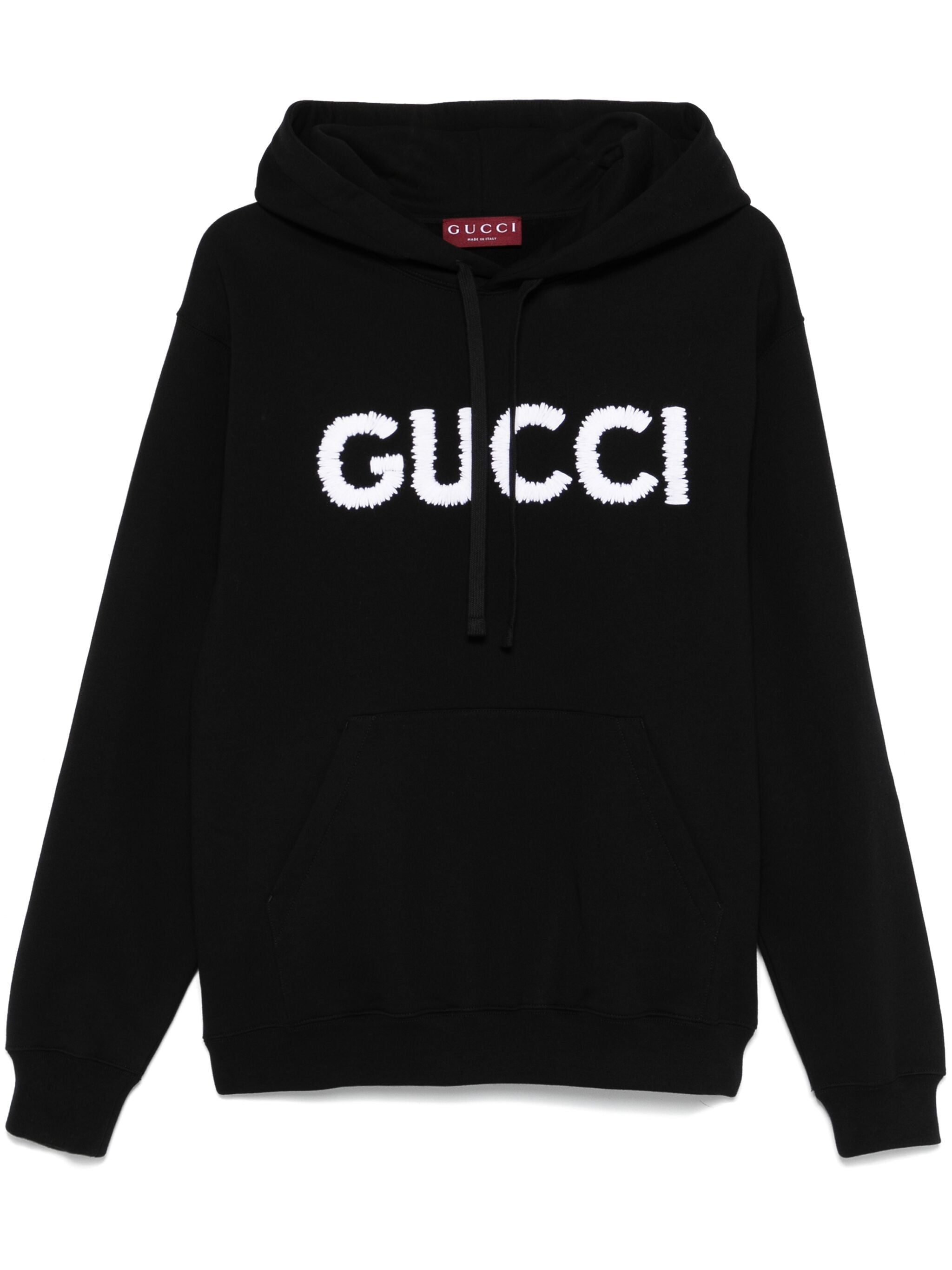 GUCCI Cotton Hoodie with Contrasting Logo