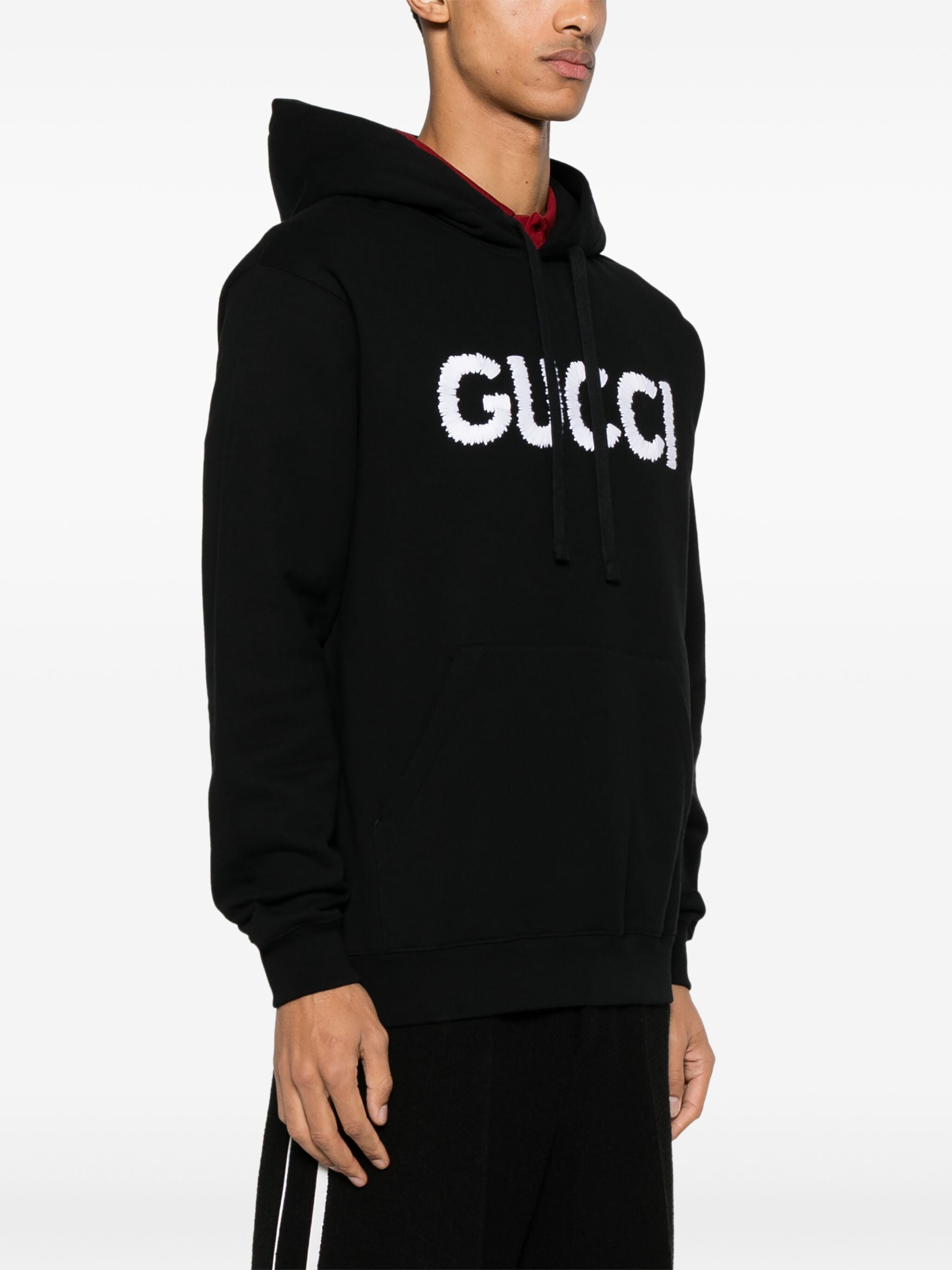 GUCCI Cotton Hoodie with Contrasting Logo