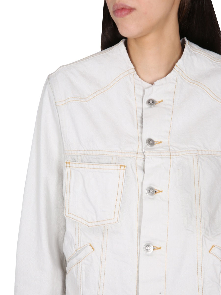 MAISON MARGIELA Women's Denim Jacket with Front Button Closure