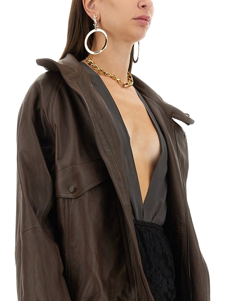 SAINT LAURENT Silk Body T-Shirt - Regular Fit, Size 40