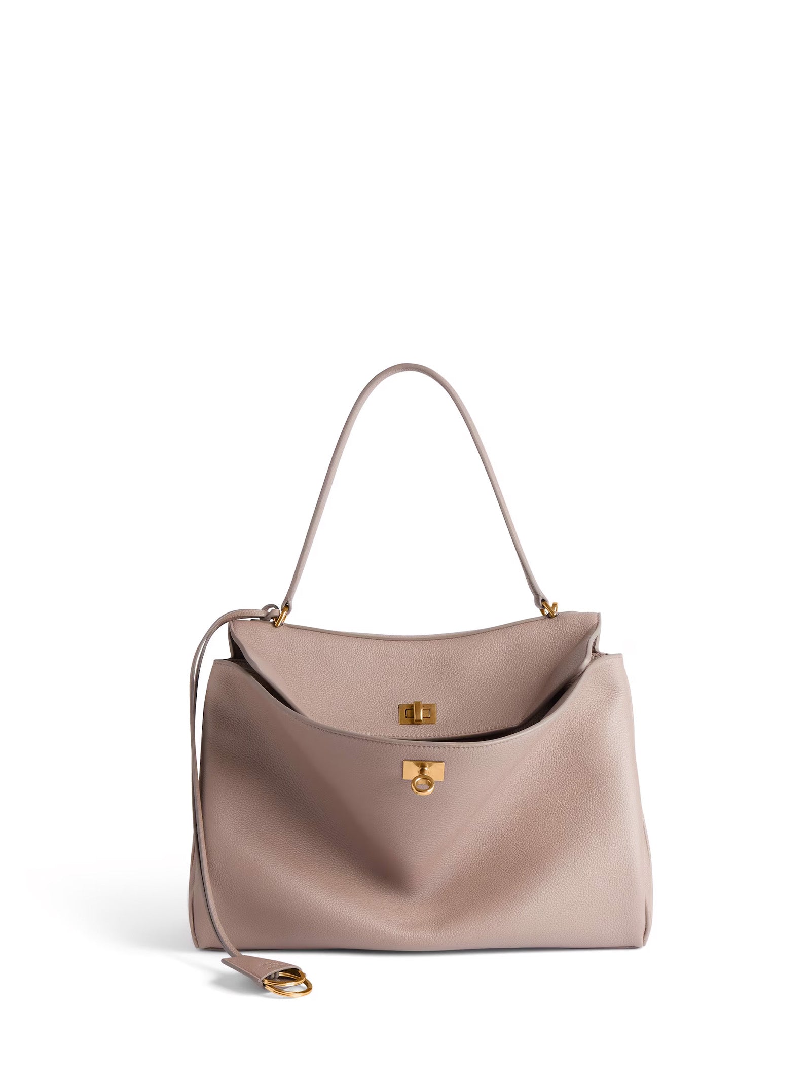 BALENCIAGA Mini Hammered Leather Handbag with Antique Gold Finishes - FW25