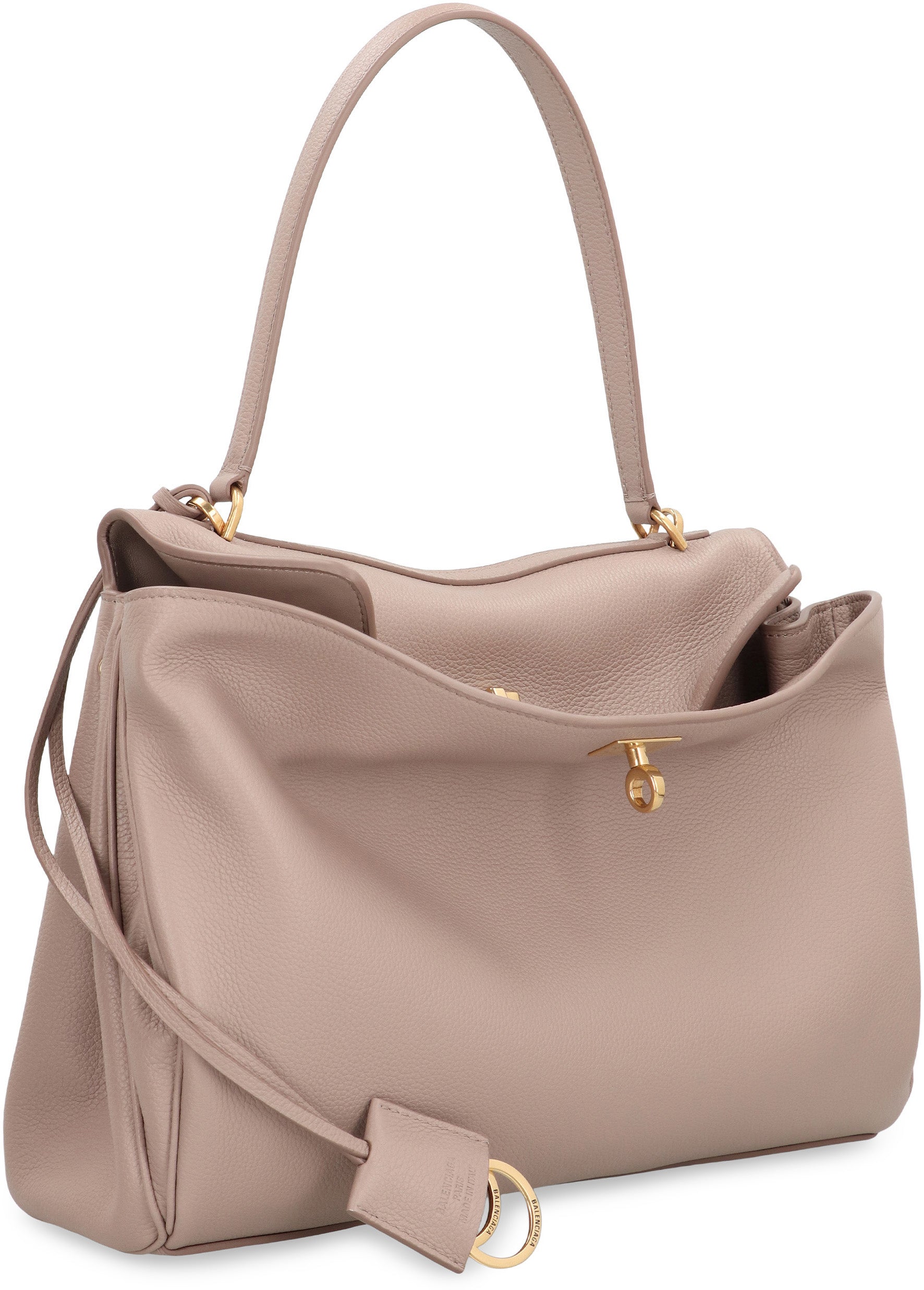 BALENCIAGA Mini Hammered Leather Handbag with Antique Gold Finishes - FW25