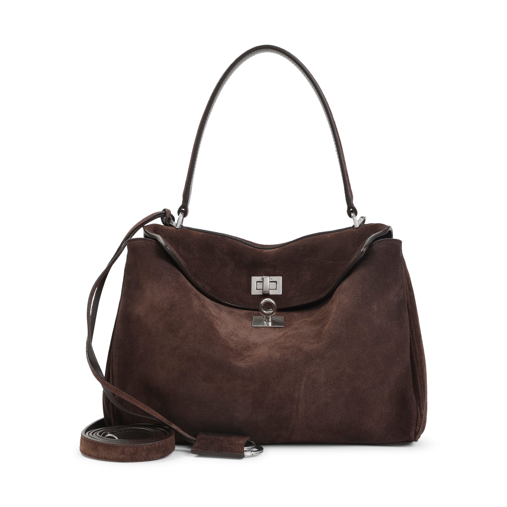 BALENCIAGA Suede Leather Rodeo Top Handle Handbag