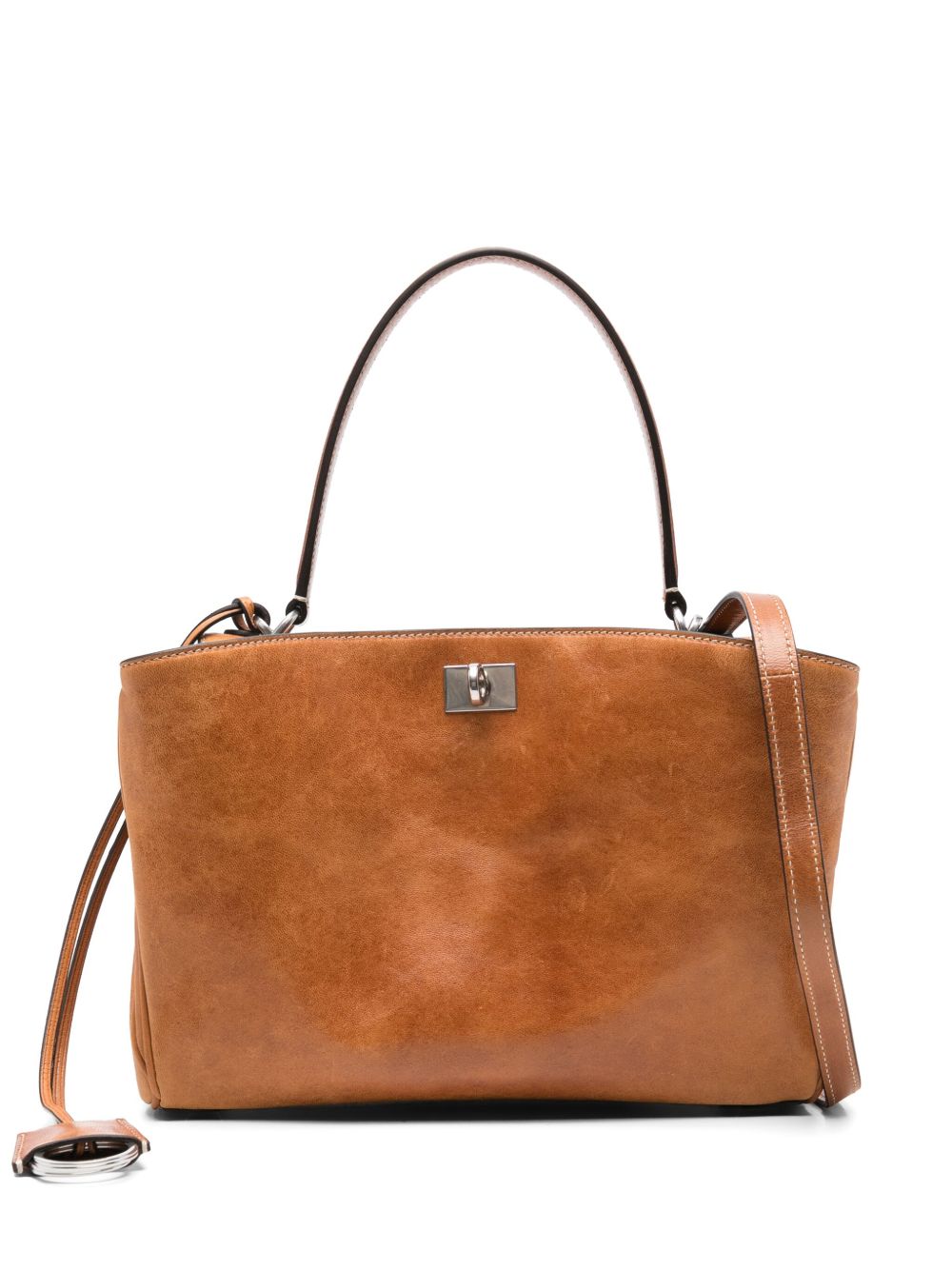 BALENCIAGA Suede Handbag with Twist-Lock Fastening