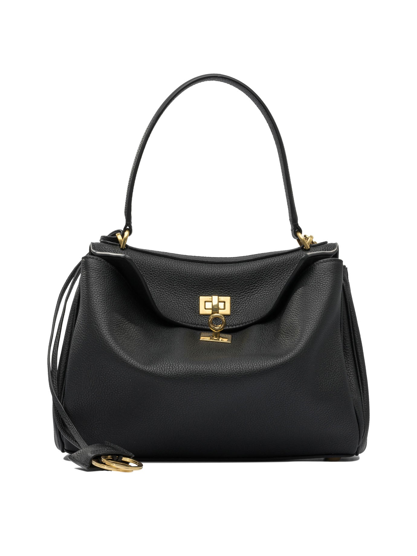 BALENCIAGA Mini Leather Handbag with Twist-Lock Closure