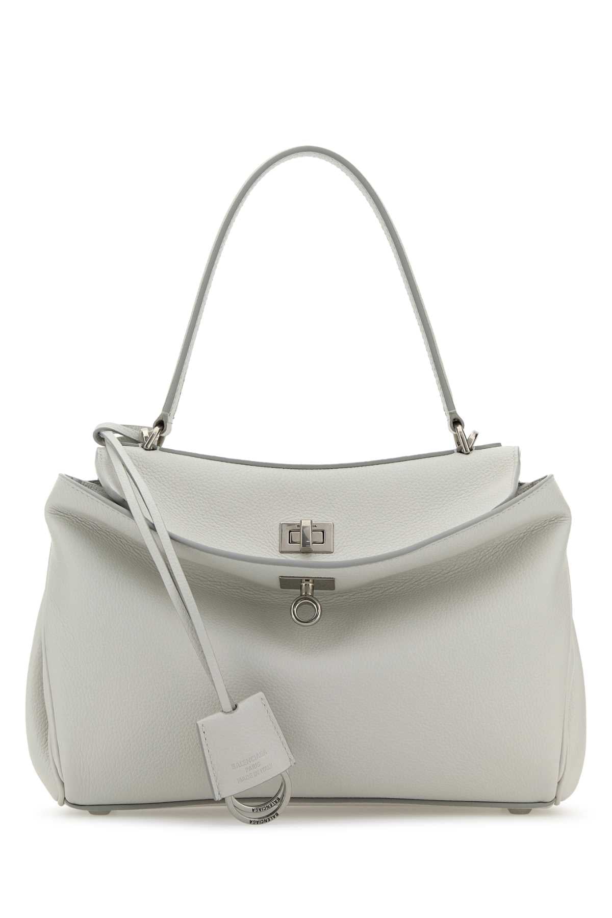 BALENCIAGA Mini Chalk Leather Small Rodeo Handbag