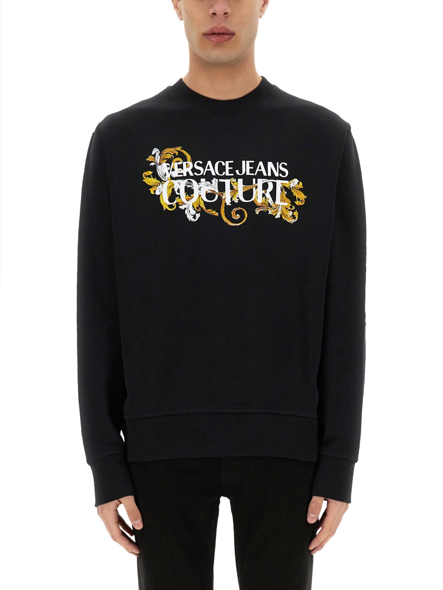 VERSACE JEANS COUTURE Baroque Outline Logo Sweatshirt - Size L