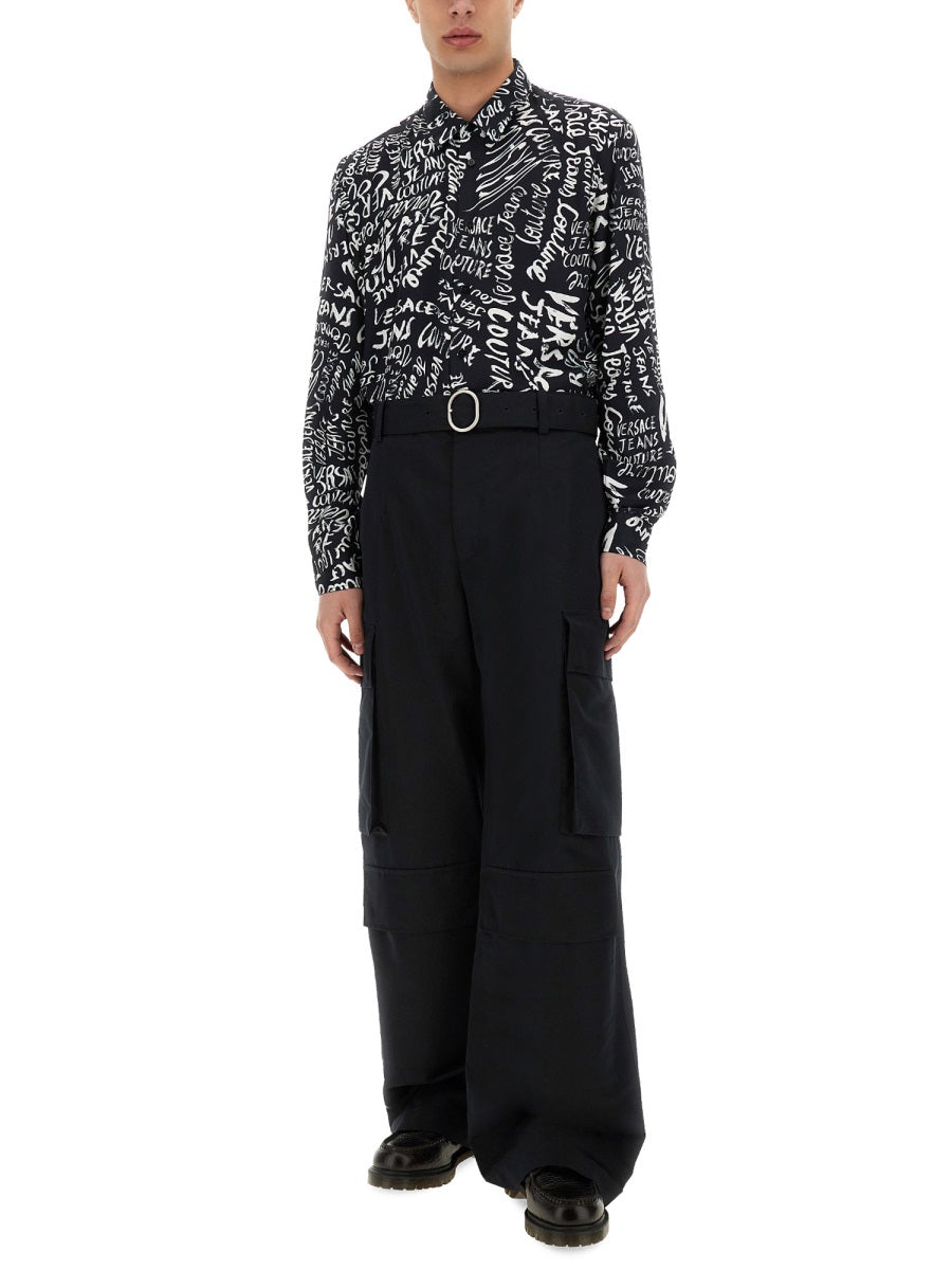 VERSACE JEANS COUTURE Logomania Print Shirt - Size 48 IT