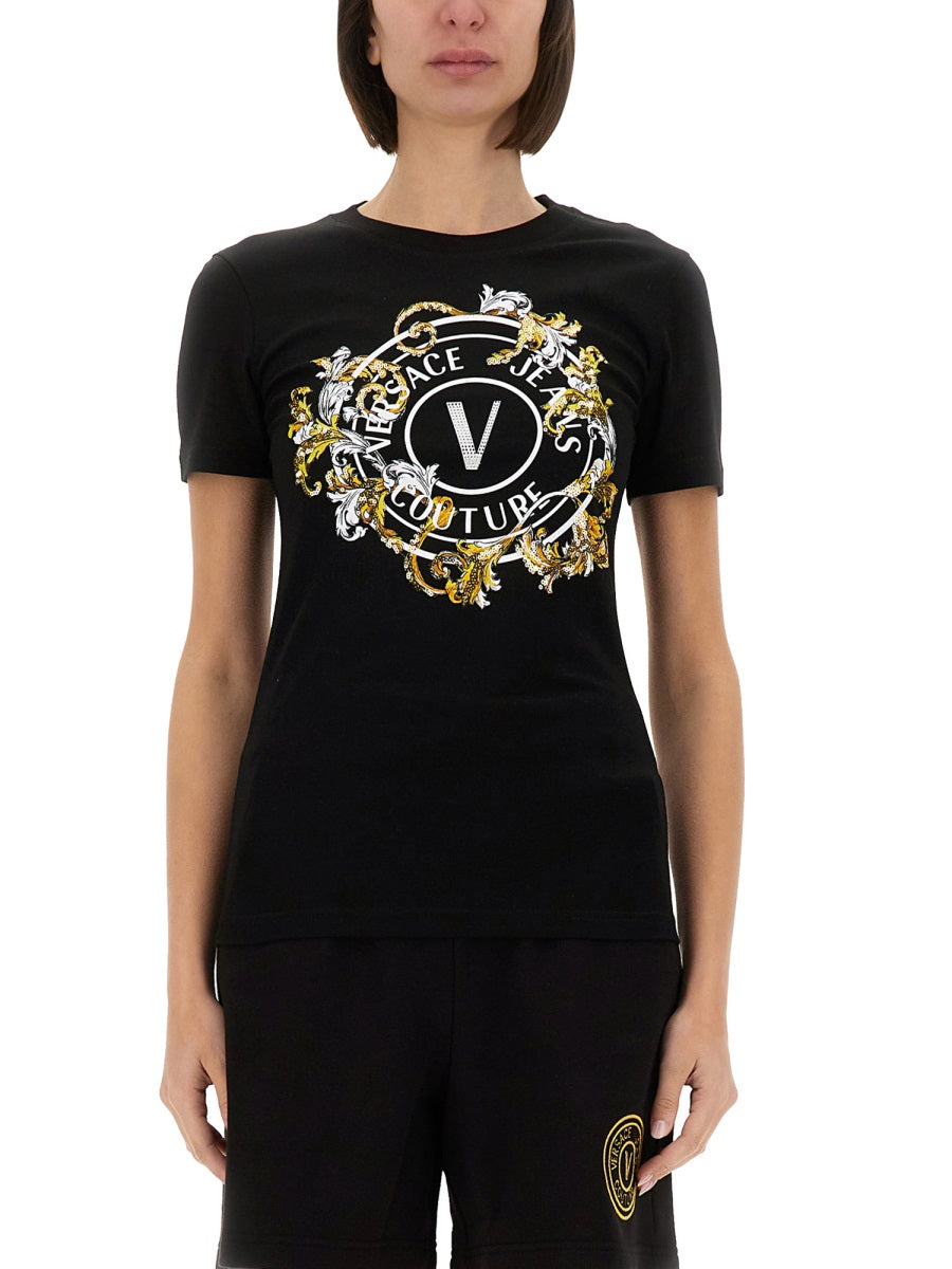VERSACE JEANS COUTURE Outline Baroque T-Shirt - Women's Size S