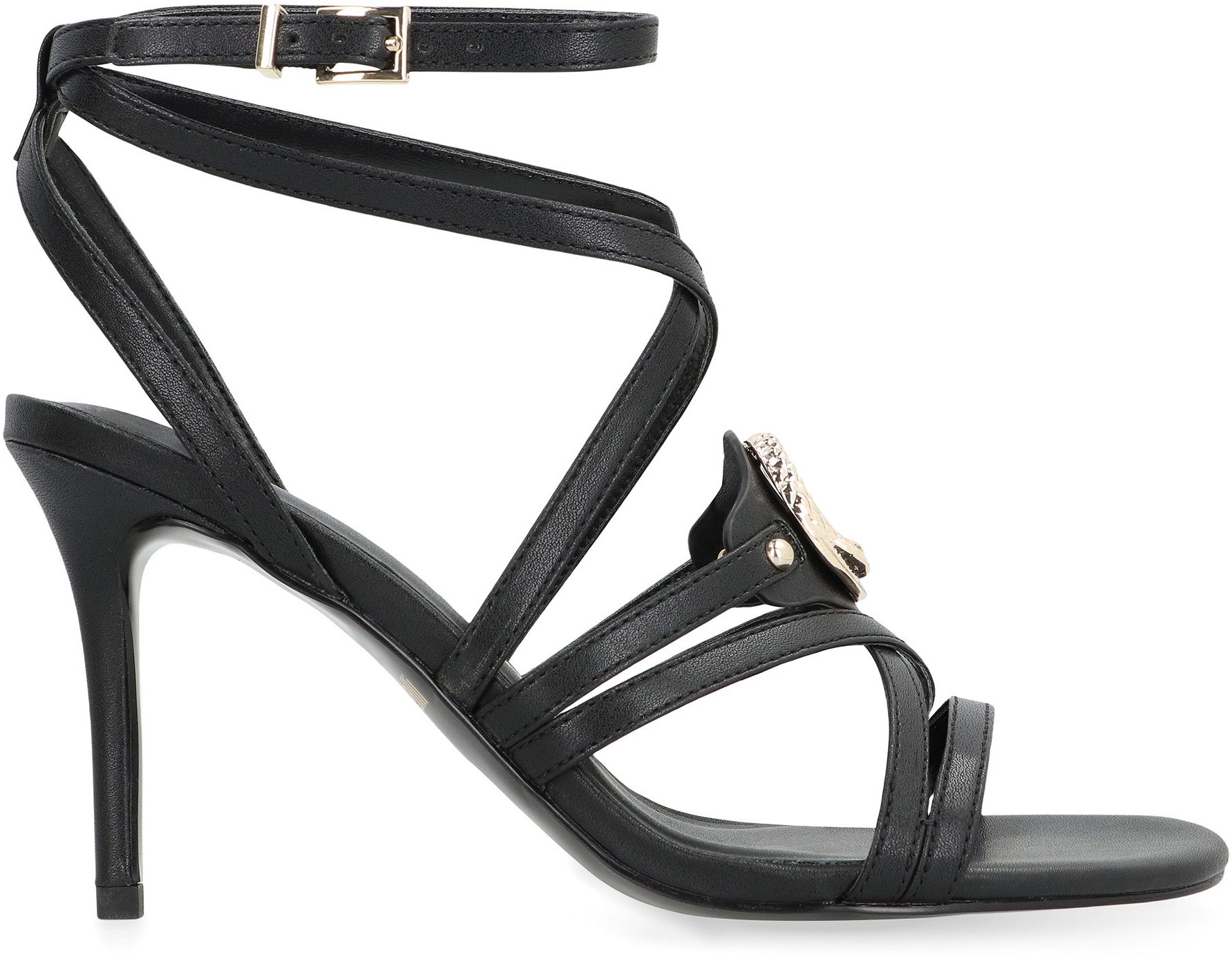 JUST CAVALLI Elegant Heeled Sandals with Adjustable Ankle Strap