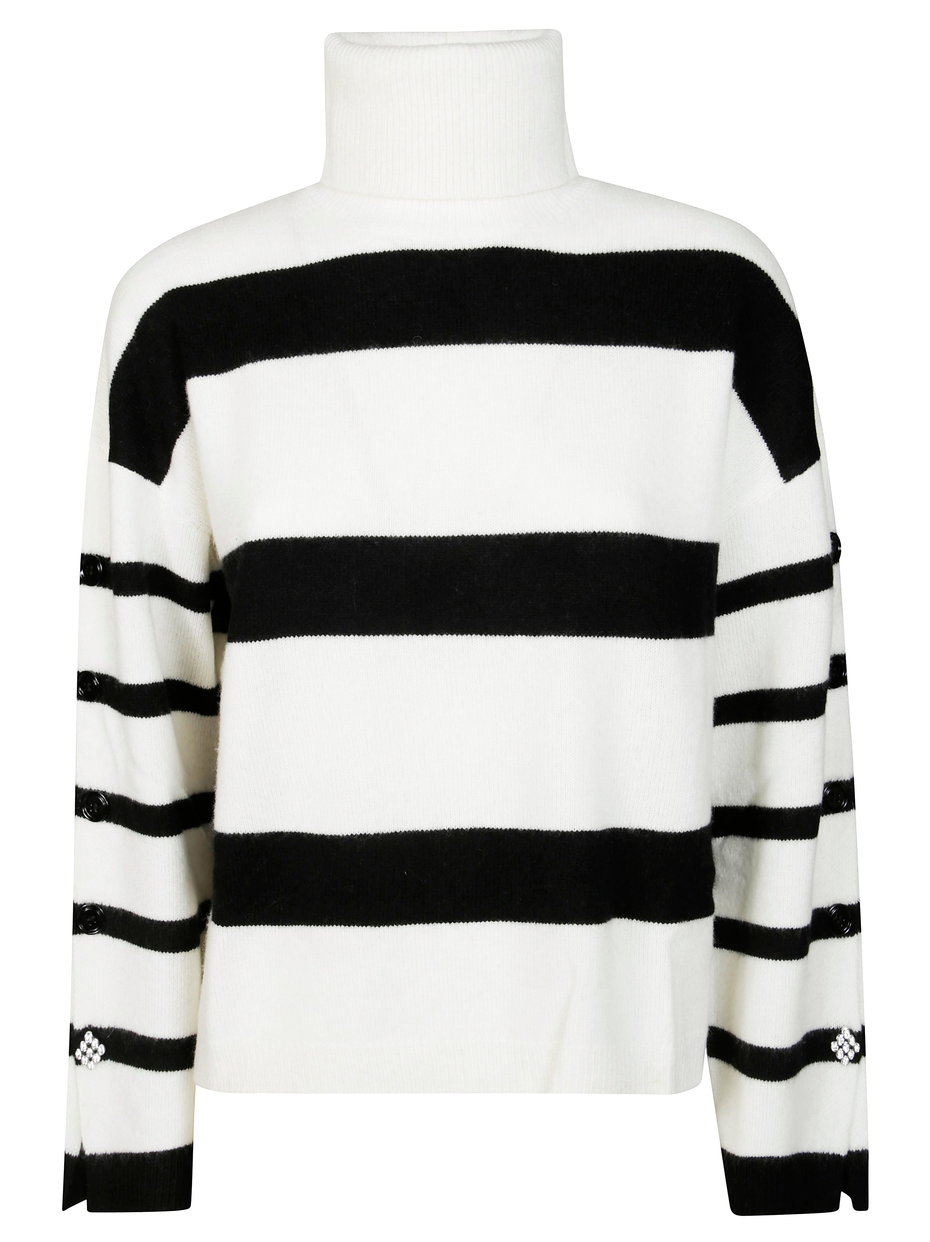 LIUJO Classic Striped Turtleneck Sweater for Men