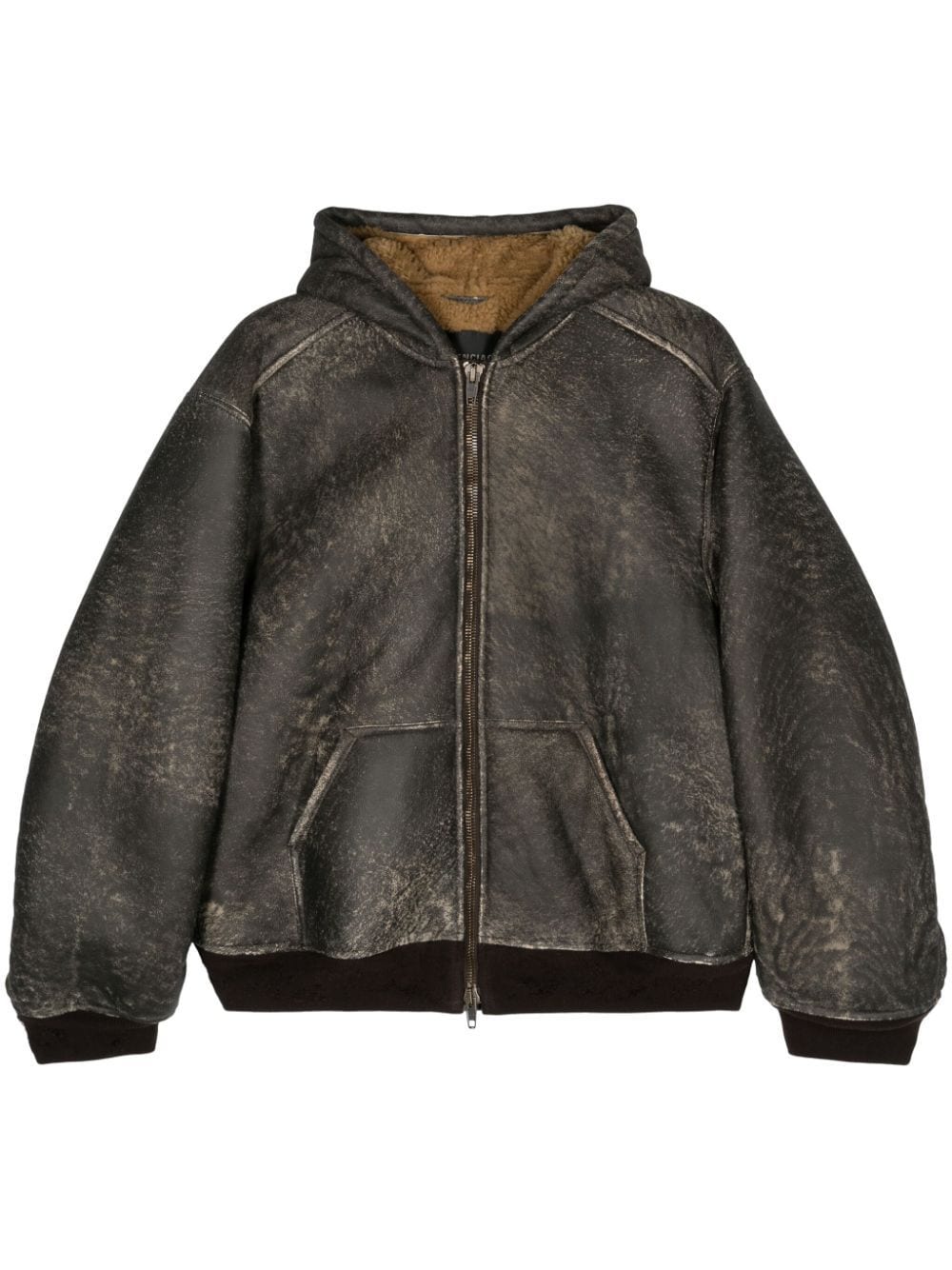 BALENCIAGA Distressed Effect Zip Up Hoodie