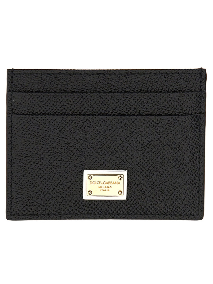 DOLCE & GABBANA Leather Card Holder with Four Compartments