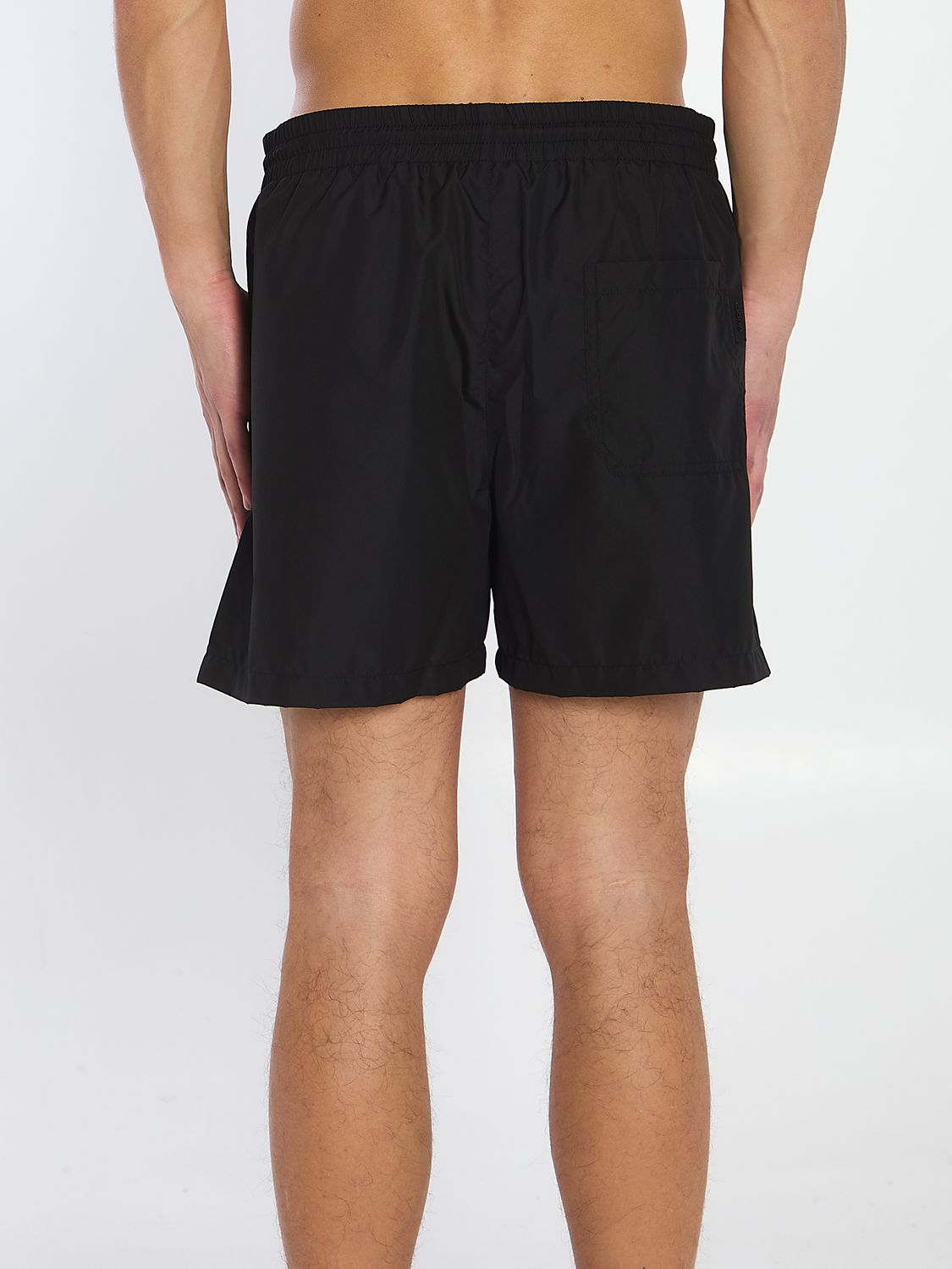 GUCCI Men's Logo Black Swimsuit with Drawstring Waist