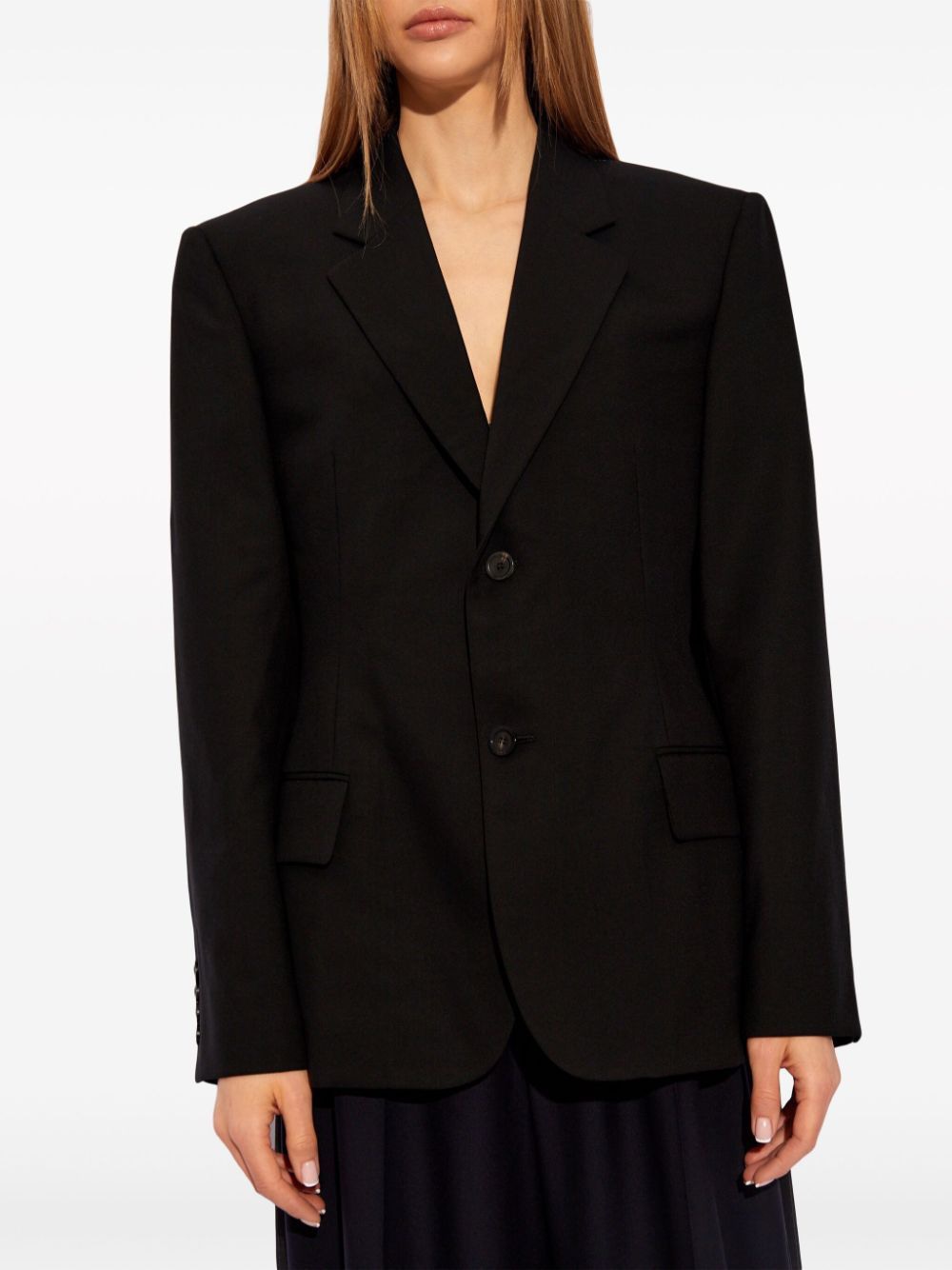BALENCIAGA Oversized Women’s Wool Blazer Jacket with Marked Waist