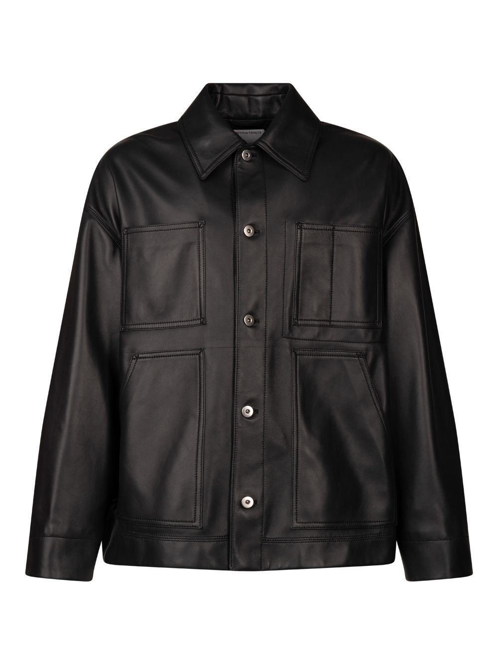 BOTTEGA VENETA Pocket Detailed Leather Jacket for Men - FW24