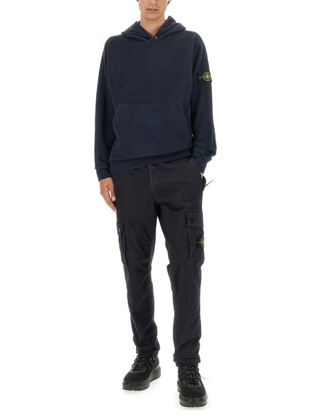 STONE ISLAND Soft Cotton Hoodie with Compass Patch