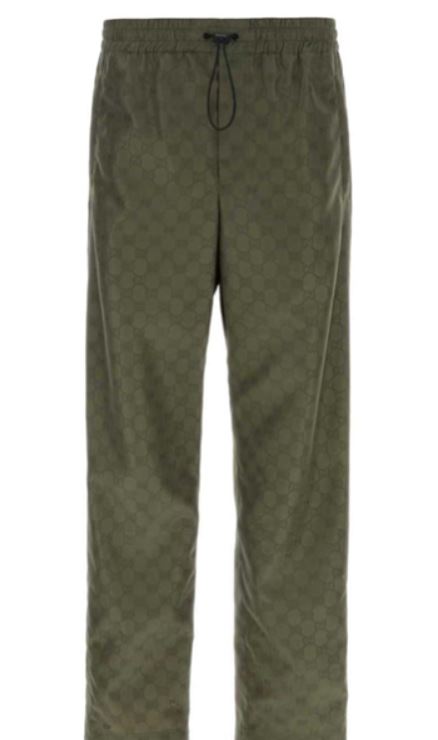 GUCCI Evergreen All-Over Logo Print Trousers for Men