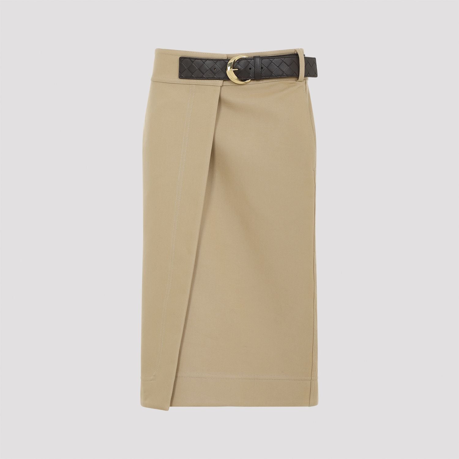 BOTTEGA VENETA Canvas Midi Skirt for Women - FW24 Collection