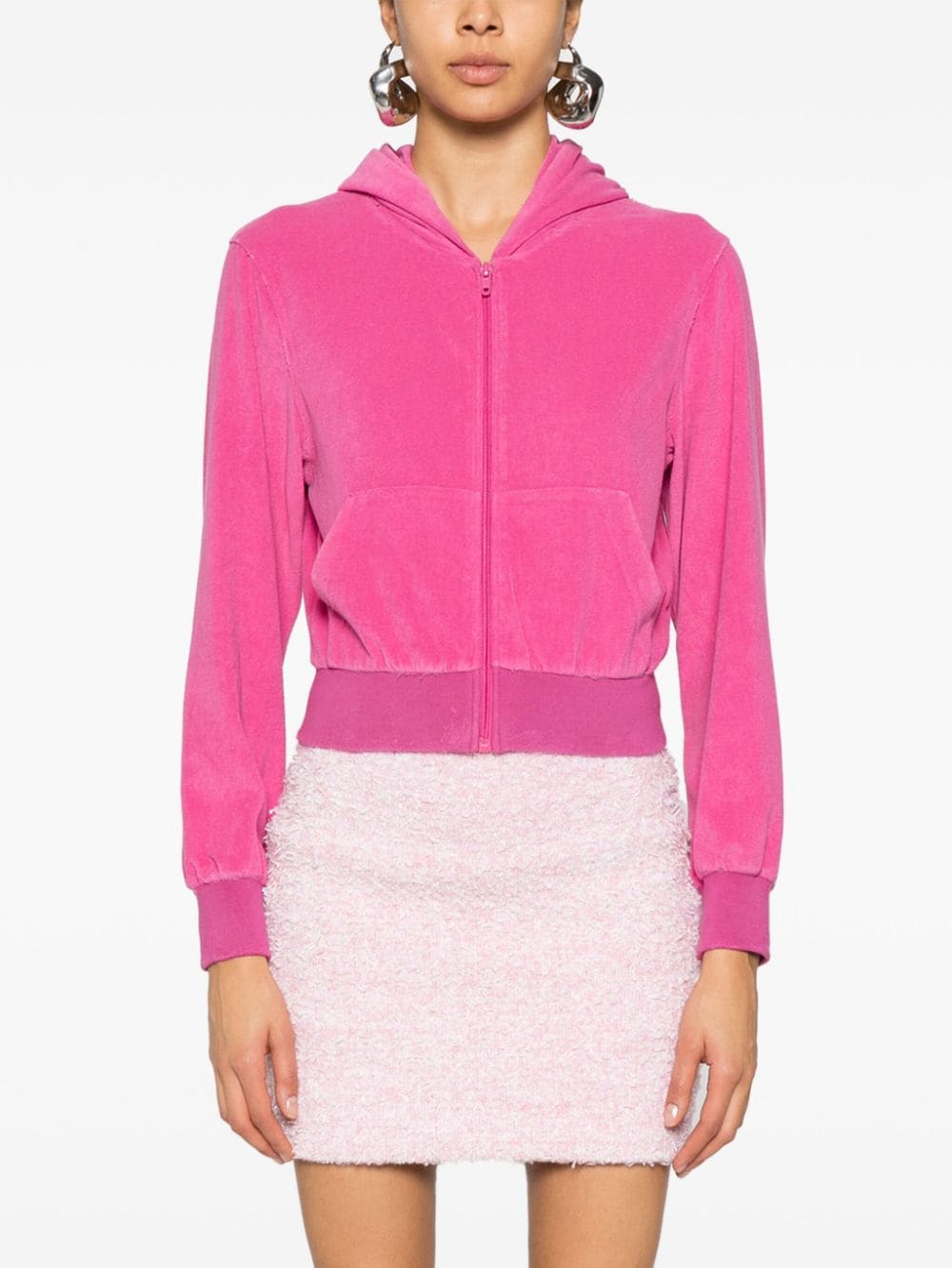 BALENCIAGA Velvet Zipped Hoodie for Women