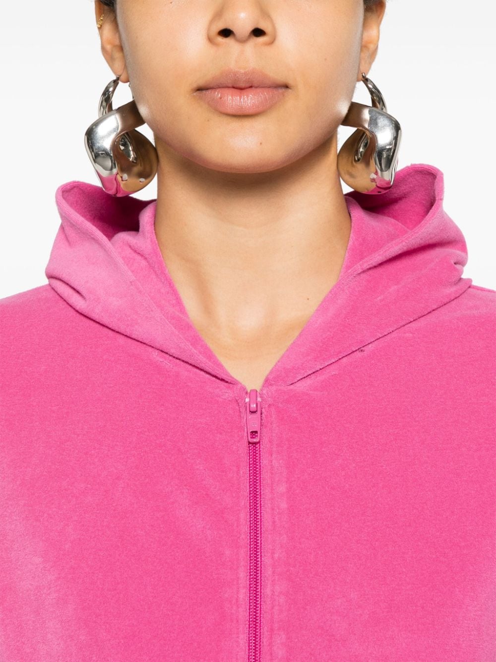 BALENCIAGA Velvet Zipped Hoodie for Women