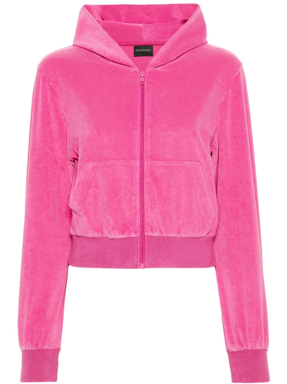 BALENCIAGA Velvet Zipped Hoodie for Women