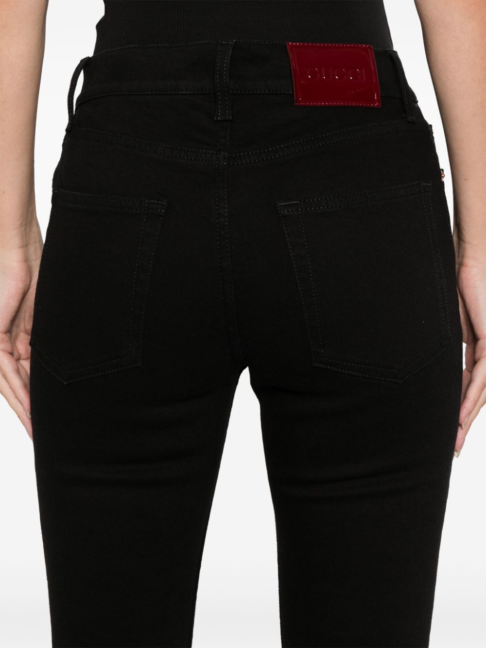 GUCCI Skinny Cut Cotton Blend Trousers