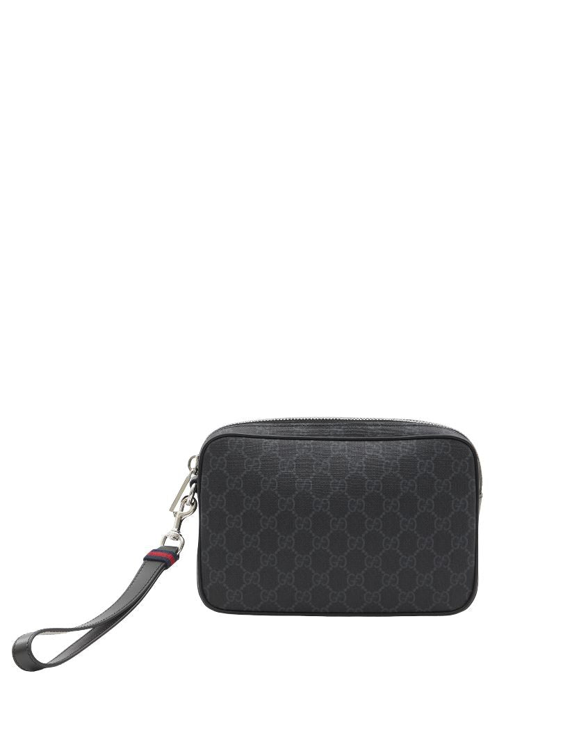 GUCCI Mini GG Supreme Fabric Pouch Handbag