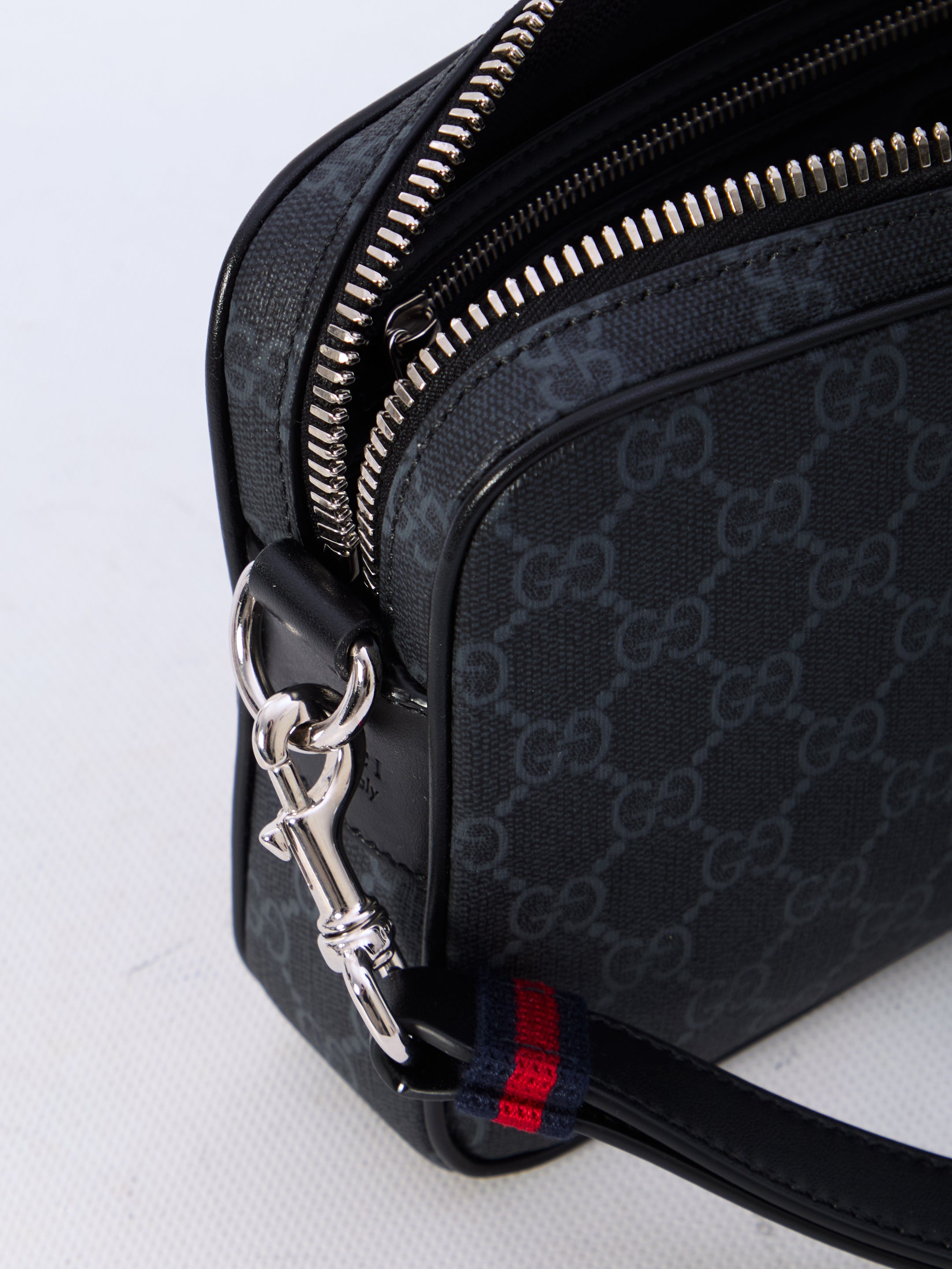GUCCI Mini GG Supreme Fabric Pouch Handbag