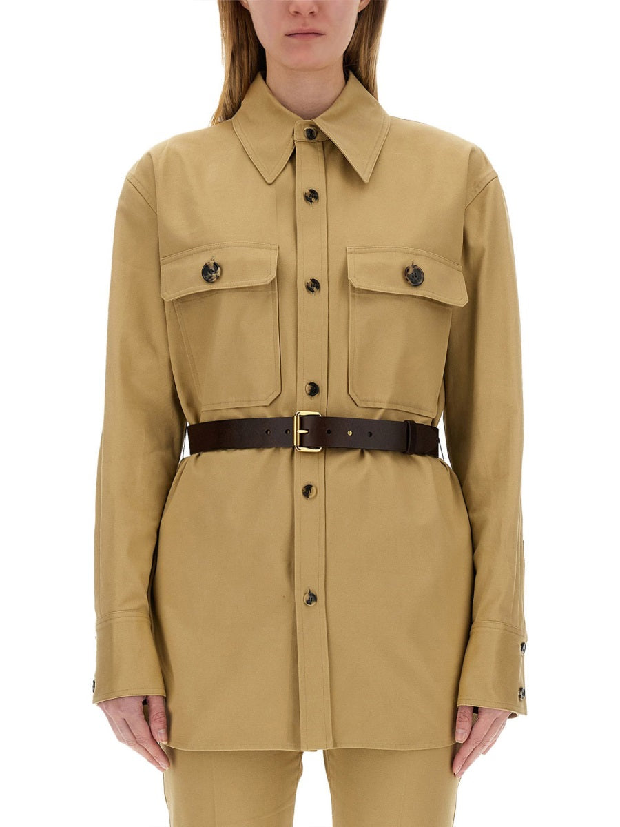 SAINT LAURENT Elegant Saharienne Shirt - Size 38