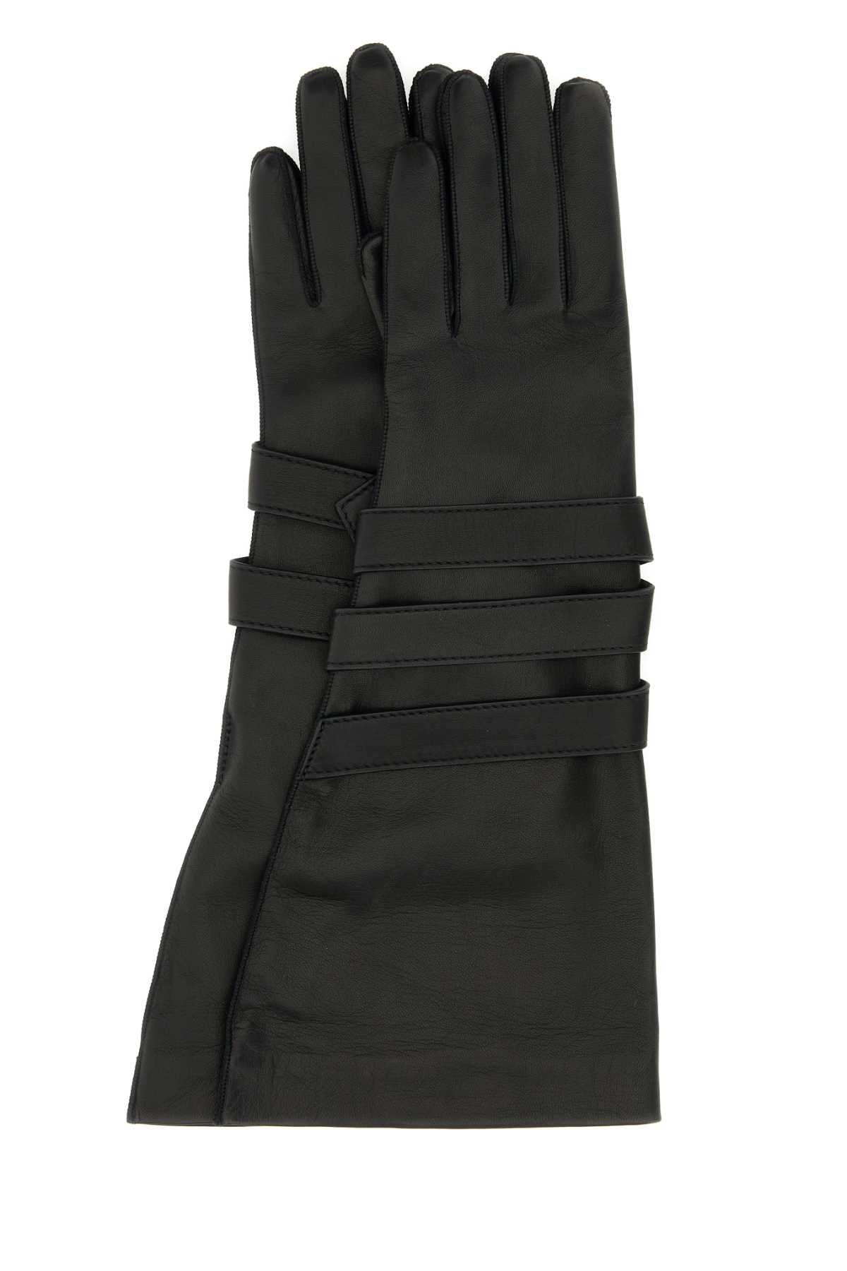 SAINT LAURENT Elegant Leather Aviator Gloves for Women