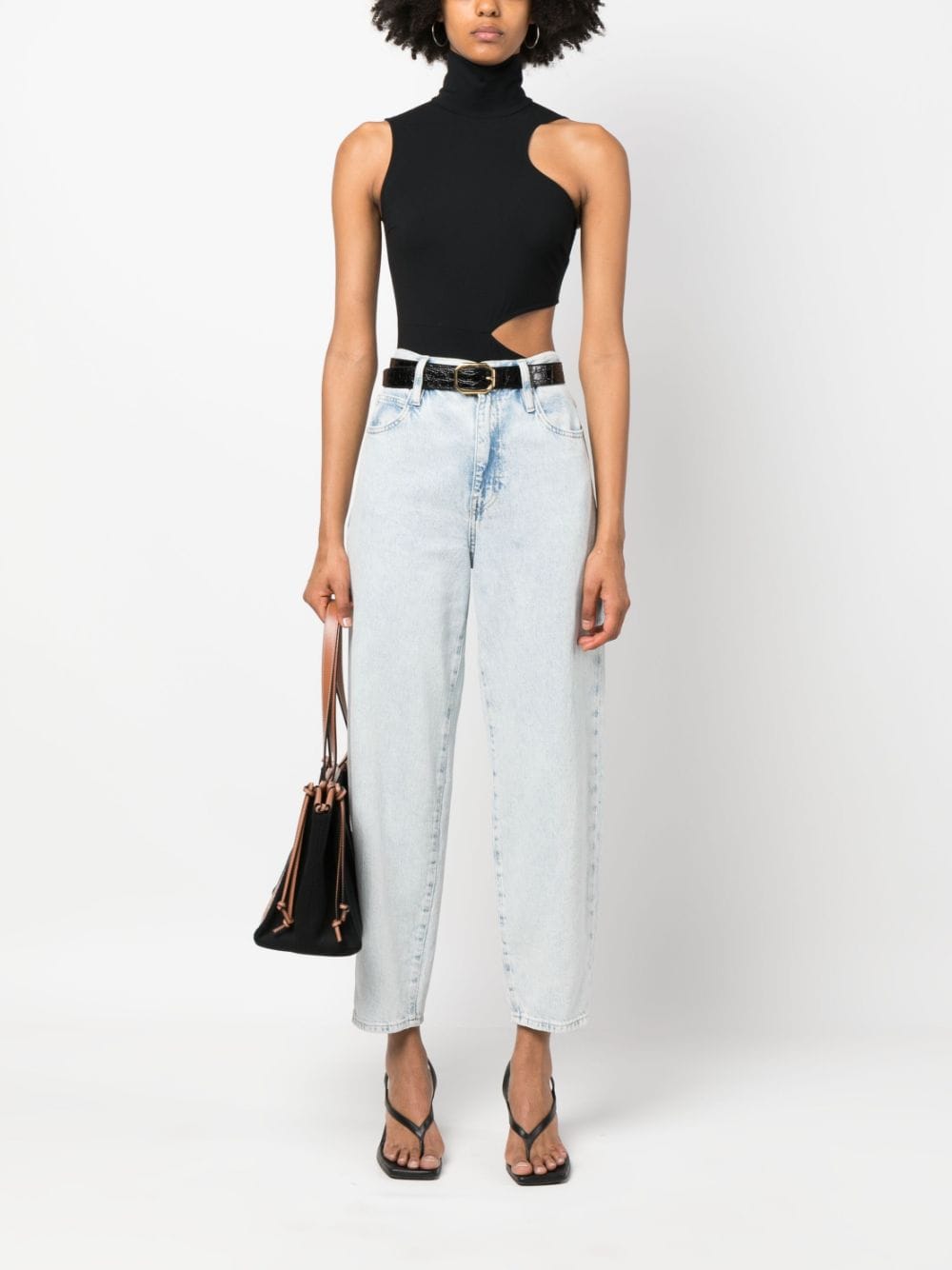 WOLFORD High Neck Cut-Out Bodysuit