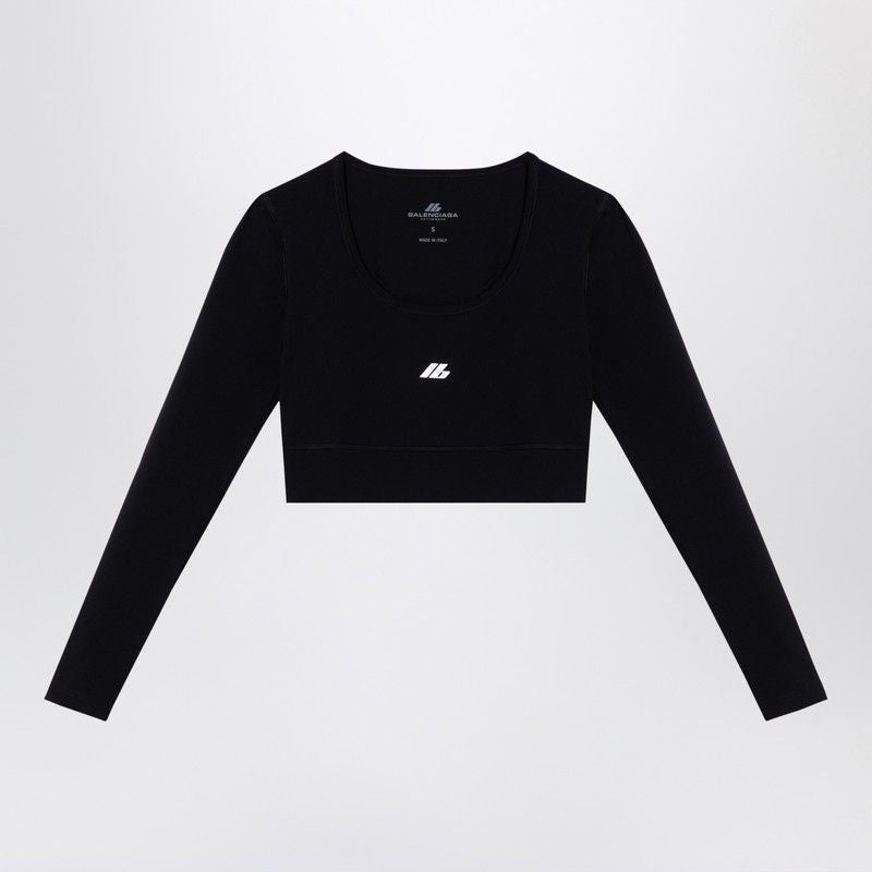 BALENCIAGA Activewear Crew-Neck Top in Matte Nylon Blend