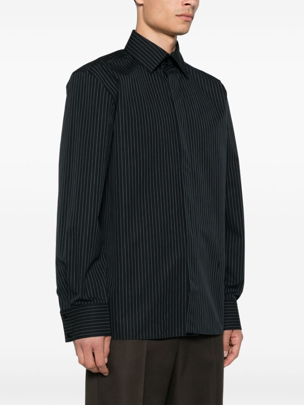 SAINT LAURENT CASSANDRE STRIPED SHIRT - Men’s Fashion Essential for Fall 2024
