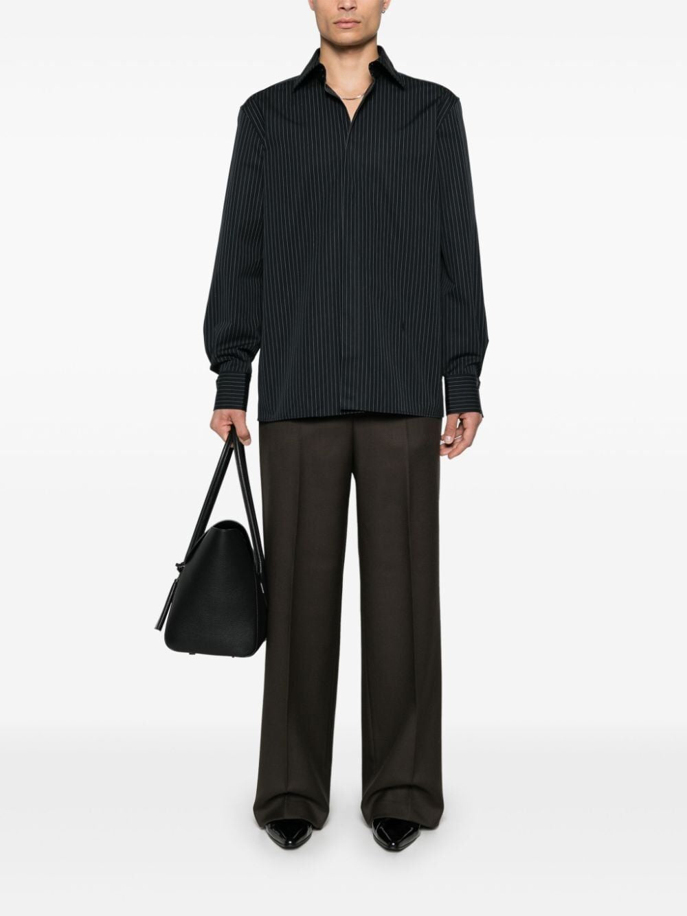 SAINT LAURENT CASSANDRE STRIPED SHIRT - Men’s Fashion Essential for Fall 2024