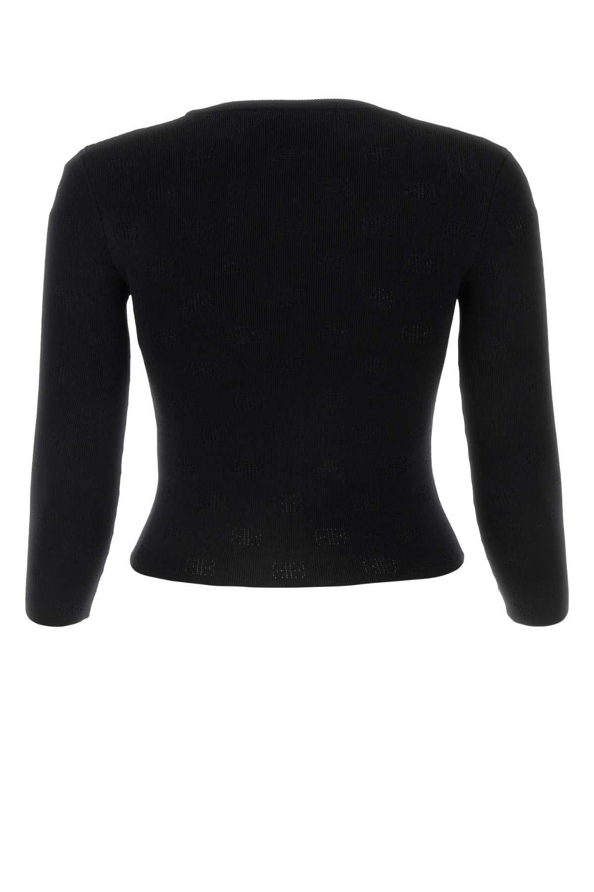 BALENCIAGA Cropped Wool Blend Sweater