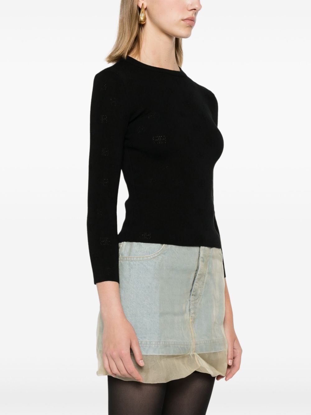 BALENCIAGA Open-Knit Wool Top for Women