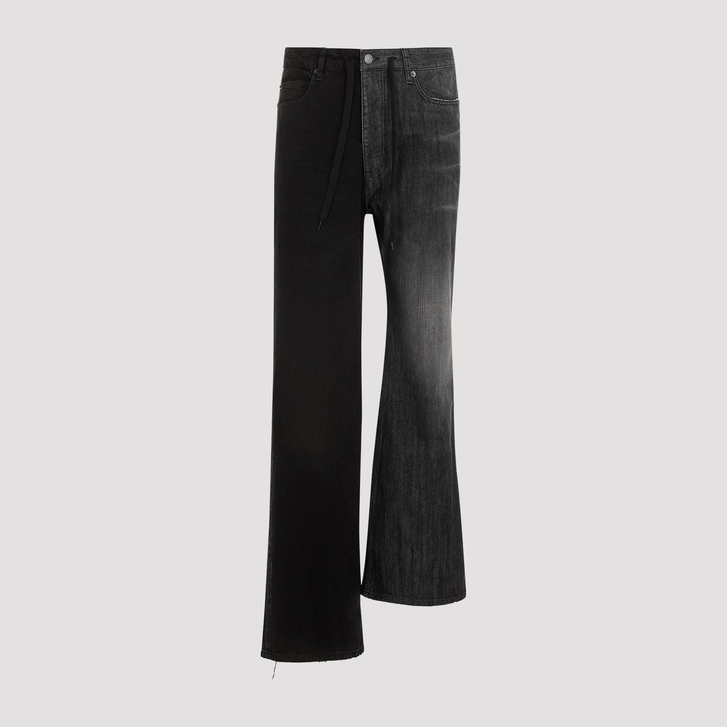 BALENCIAGA Asymmetrical Leg Length Jeans with Drawstring Waist - FW24