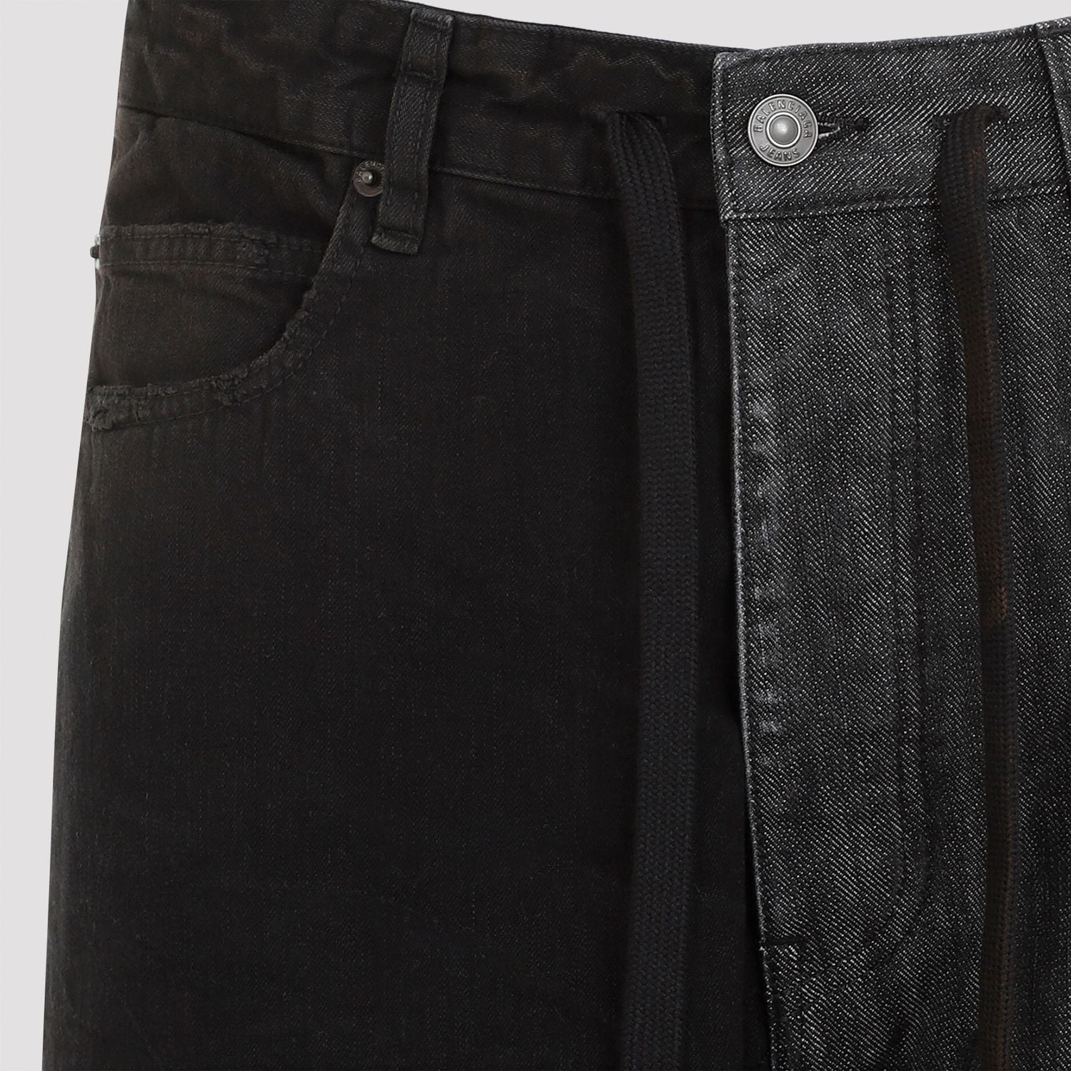 BALENCIAGA Asymmetrical Leg Length Jeans with Drawstring Waist - FW24