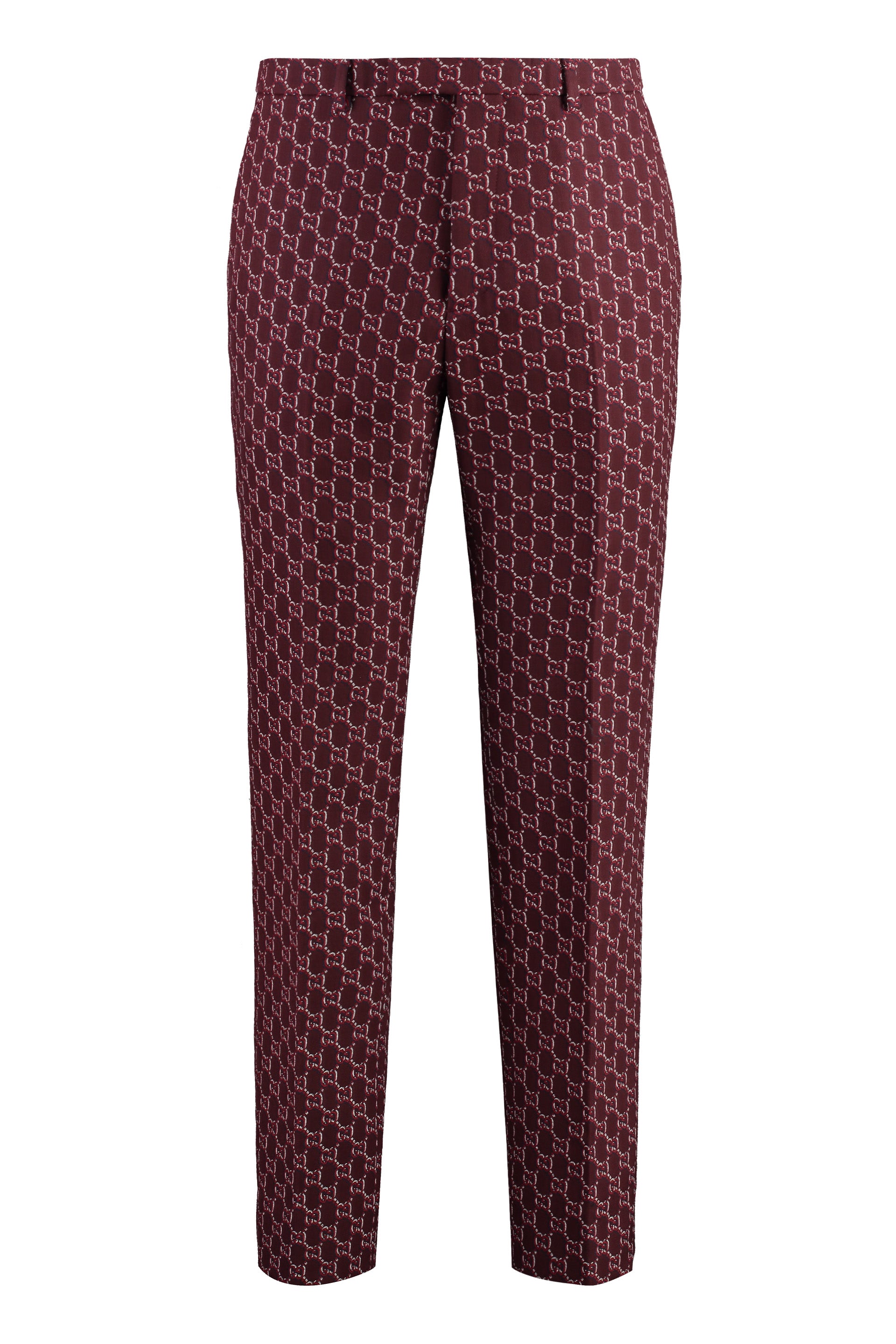 GUCCI Men's Wool Trousers with Jacquard Motif