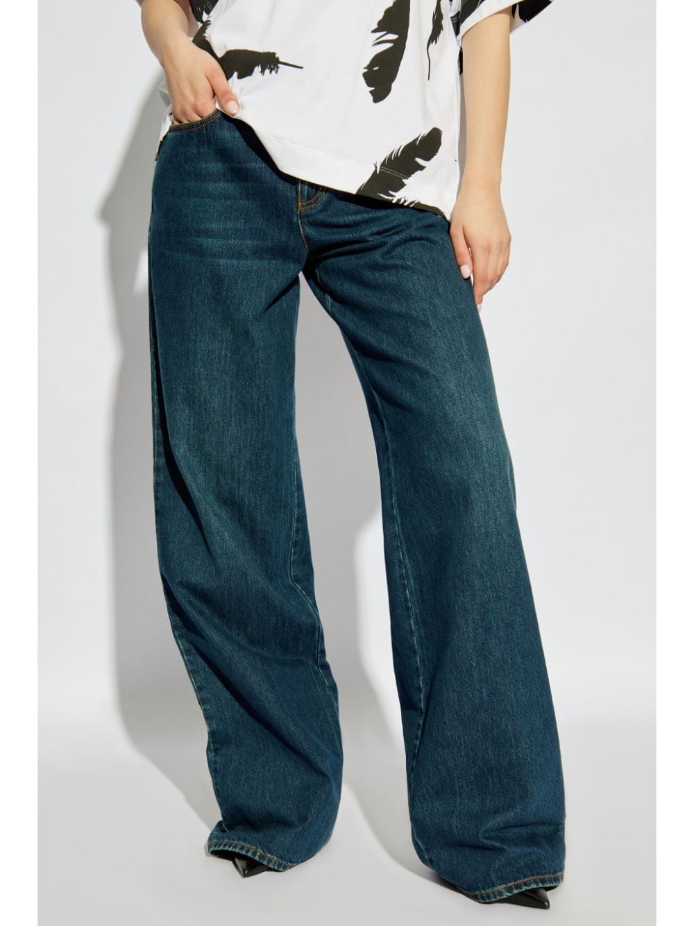 ALEXANDER MCQUEEN Wide-Leg Denim Jeans for Women - FW24