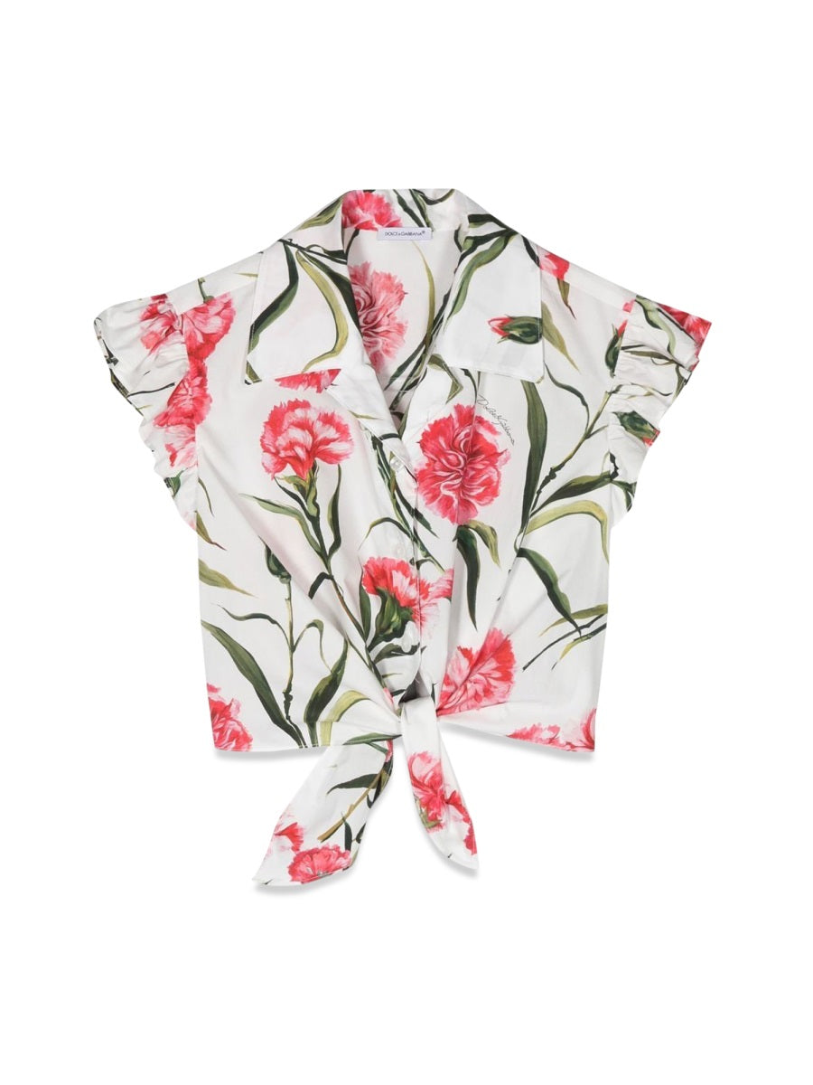 DOLCE & GABBANA Mini Floral Print Shirt for Girls