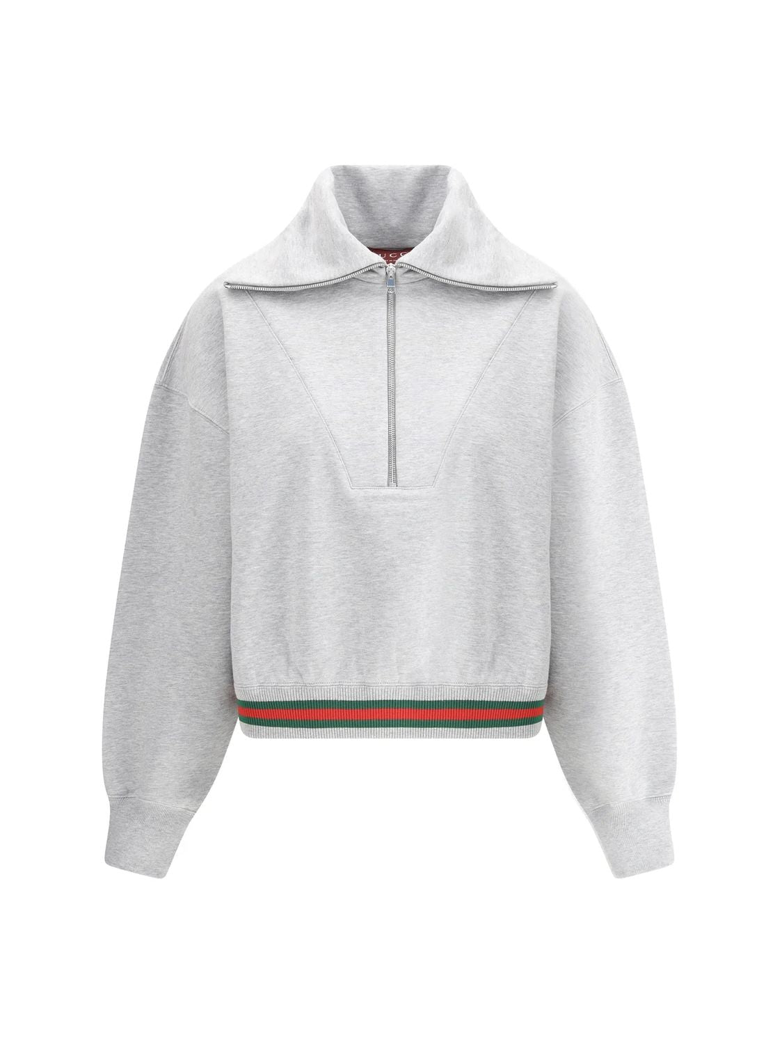 GUCCI Cotton T-Shirt Sweatshirt with Web Ribbon - Size S