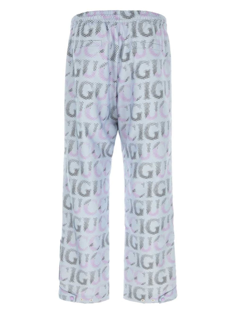 GUCCI Premium All-Over Logo Print Trousers - Straight Leg